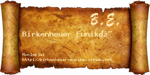 Birkenheuer Euniké névjegykártya